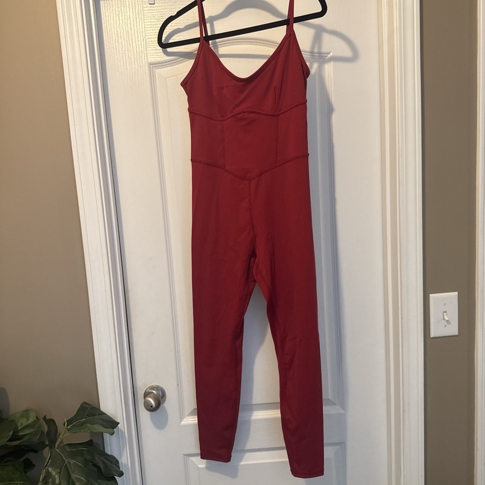 JoyLab Red Spaghetti-Strap Jumpsuit